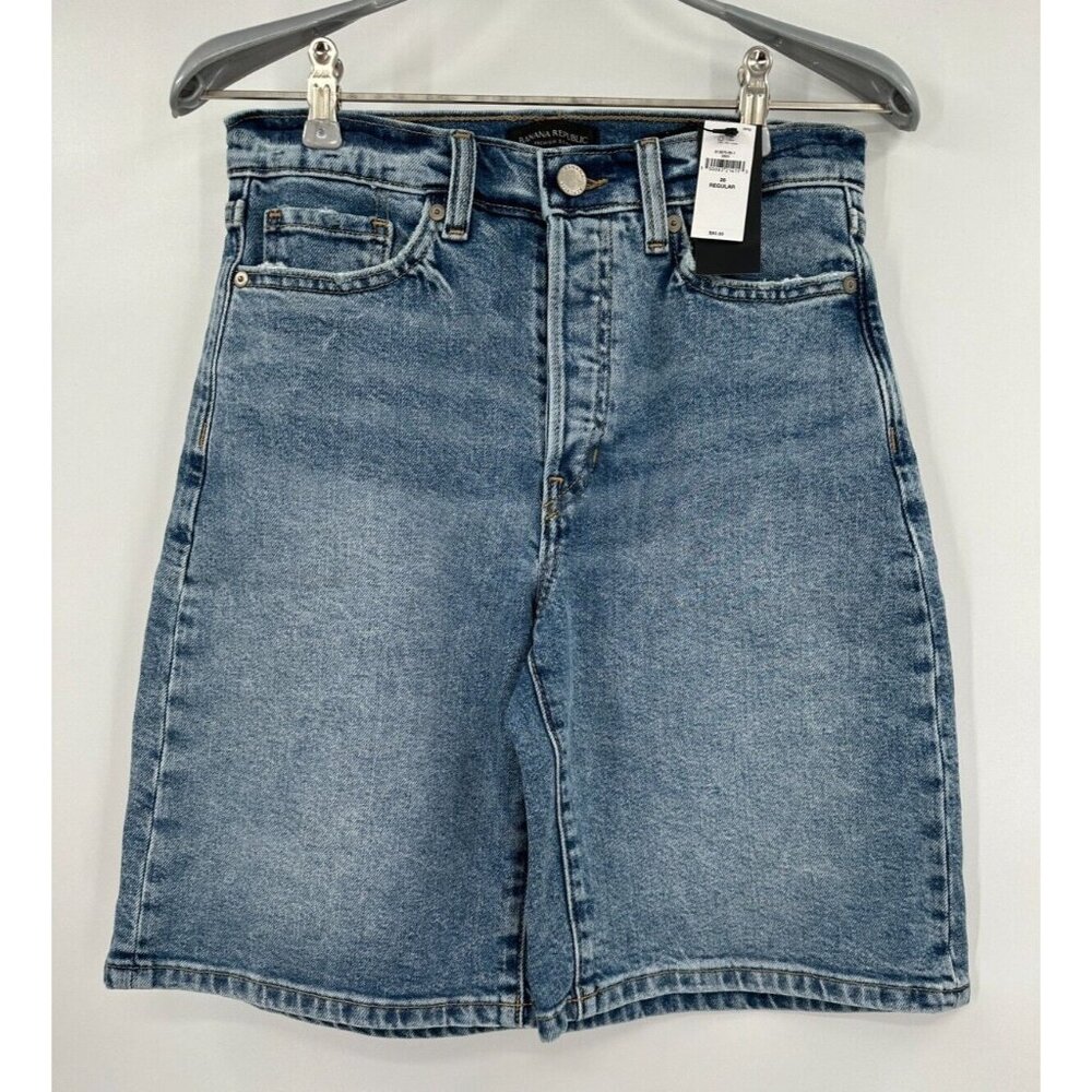 Banana Republic High-Rise Denim Short Shorts sz 26 R 9" Jeans Shorts NWT Cotton